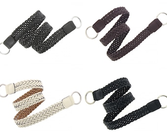 Wide braided bag strap with rings – Interchangeable shoulder strap for handbags & shoppers – Comfortable bag strap