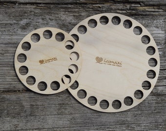 Holzboden für Häkelkörbchen rund mit 14mm Lochgröße, perfekt für Bobbiny JUMBO, verschiedene Größen, ab 10-40cm, Sperrholz, Boden