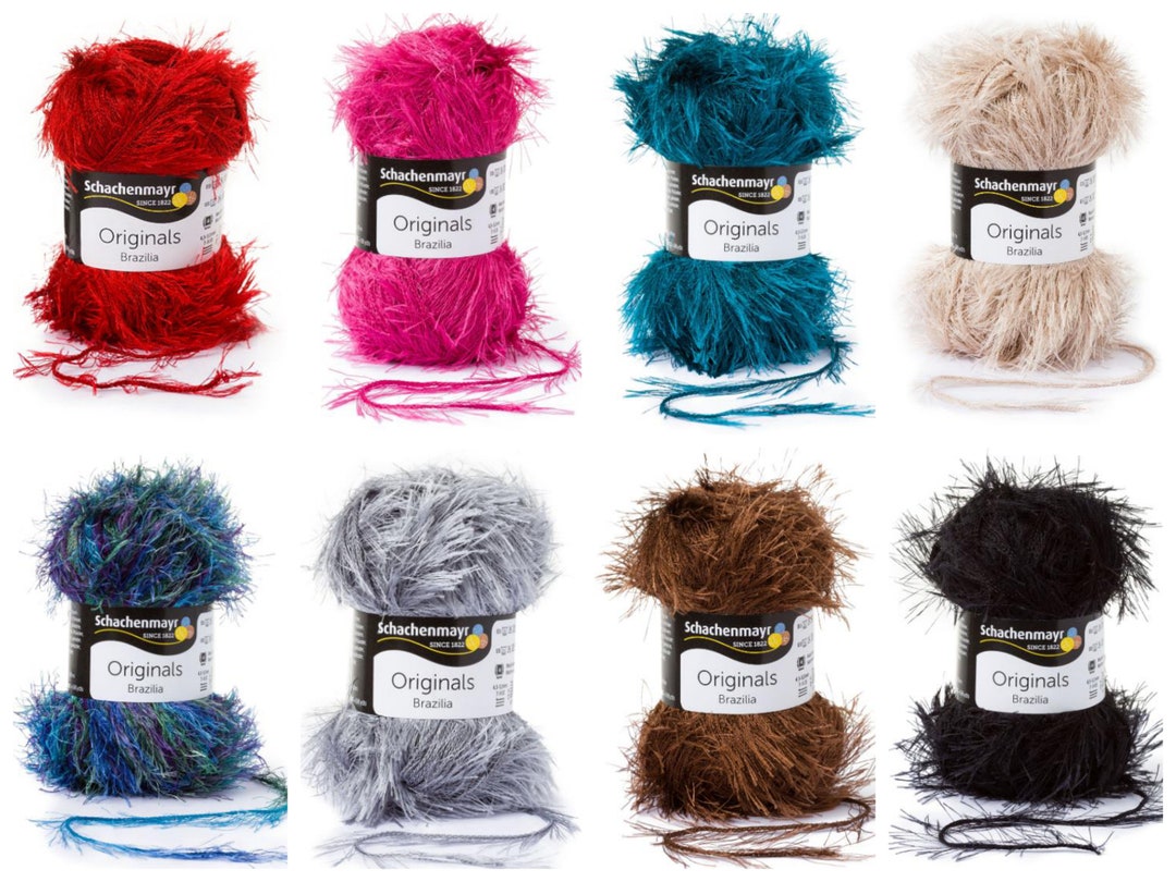 70, /1kg BRAZILIA by Schachenmayr, 50g90 M, 100% Polyester, Fringed Yarn,  Fluffy Yarn for Crocheting and Knitting, for Amigurumis 