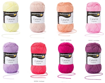 50,- /1kg CATANIA + Schachenmayr, 50g=125 m, 100% cotton yarn, mercerised, gassed, for crocheting and knitting, Oeko-Tex Standard 100