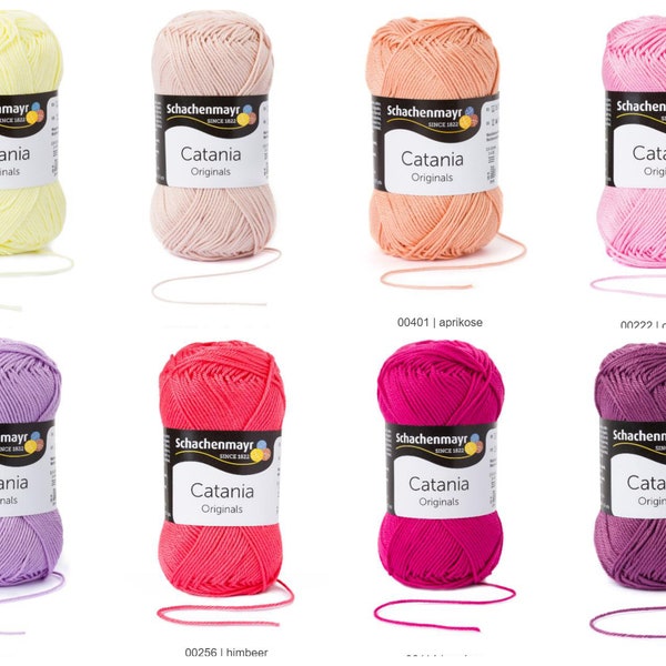 50,- /1kg CATANIA + Schachenmayr, 50g=125 m, fil 100% coton, mercerisé, gazé, pour crocheter et tricoter Öko-Tex Standard 100