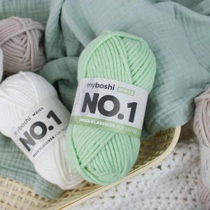 NO.1 myboshi the standard yarn in 40 colors, 50g=55 m, virgin wool - polyacrylic blend, dimensionally stable yarn for crocheting and knitting, for hats