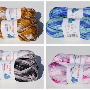 39,- / 1kg + MILANA BATIK + by G-B all colors, 50g=130 m, 100% cotton3, mercerized, gassed, cotton yarn for crocheting and knitting