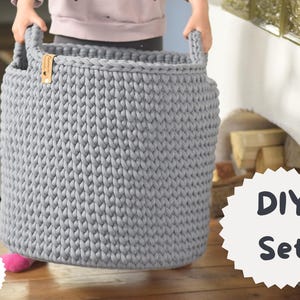 DIY Set HEDI • Haakpakket Grote Mand Opbergmand • Gehaakte Mand Speelgoedmand • Gehaakt Cadeau-idee • Kinderkamer • Speelgoedbak