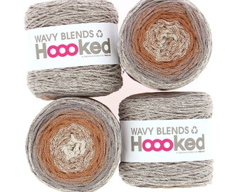 31,96 / 1kg + HOOOKED Wavy Blends in allem Farben, 250g = 260m, zum Häkeln/Stricken für Taschen und Wohnaccessiores, 100% recycelt