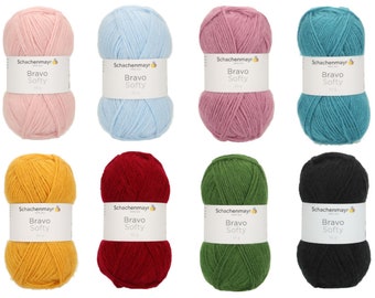 SALE + BRAVO Softy by Schachenmayr all colors, 50g=140 m, super soft and soft, made of polyacrylic, yarn, for crocheting and knitting