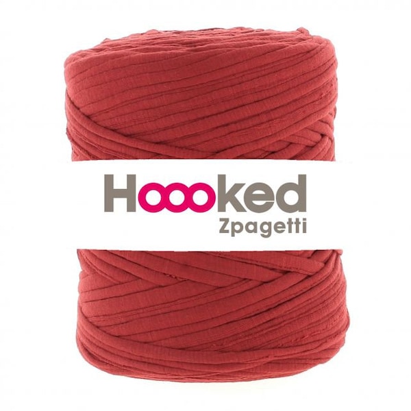 12,84 / 1kg + HOOOKED Zpagetti RED ADMIRAL, 700g = 120 m, pour crochet et tricot parfait pour sacs et accessoires de maison, 100% recyclé