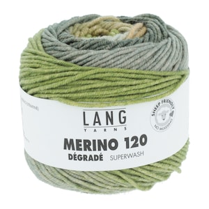 MERINO 120 DÉGRADÉ by Lang Yarns - all colors, 50g=120 m, superwash finish and mulesing free, color gradient