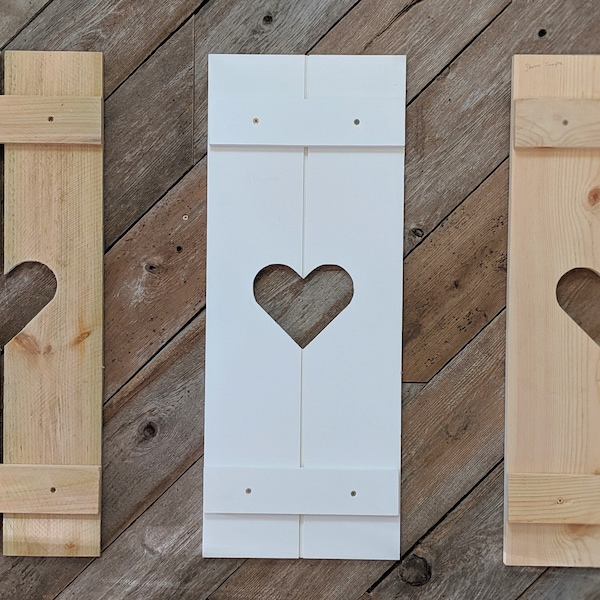 Exterior Shutter with heart design : Customize your shutter length and material