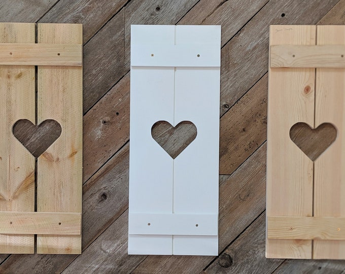 Exterior Shutter with heart design : Customize your shutter length and material