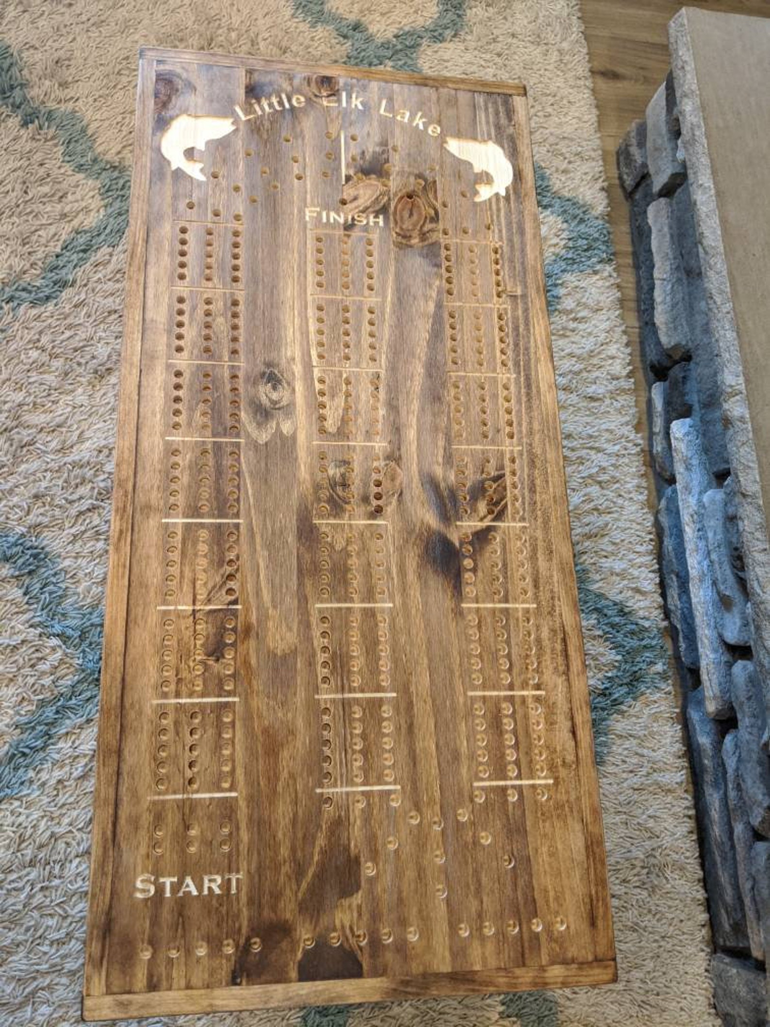 Cribbage Board Coffee Table With Wooden Pegs & Storage Etsy