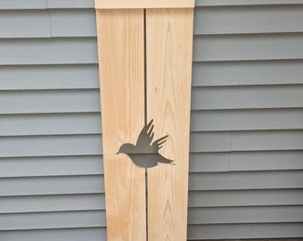 Exterior Bird Shutter made of Pine perfect for your Cabin, cottage, or beach house great rustic northwoods decor