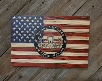 Wooden American/EOD  Flag with chiseled texture, rustic USA Flag. Free Shipping. Veteran Made in USA