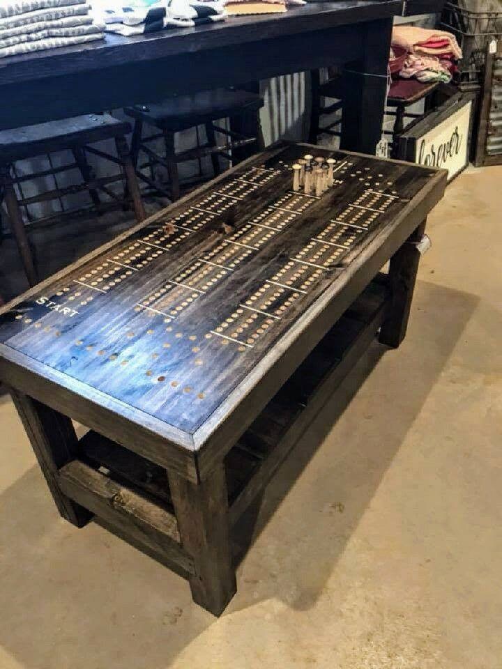 Cribbage Board Coffee Table Rustic Style