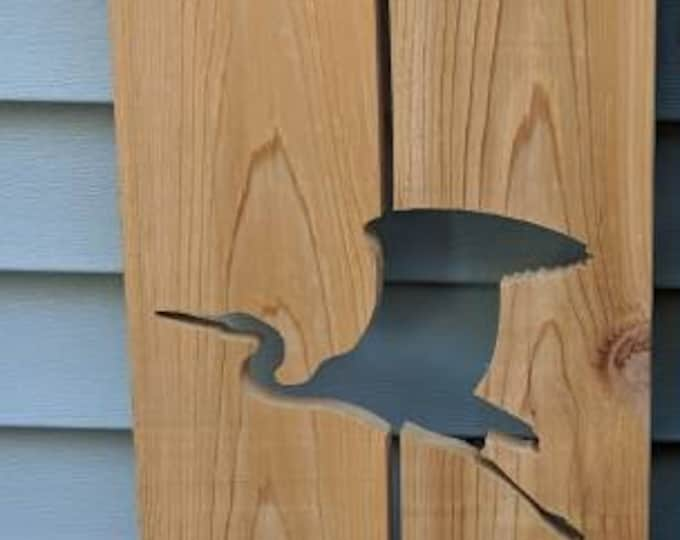 Cedar Heron Exterior Shutter: Customize your shutter height