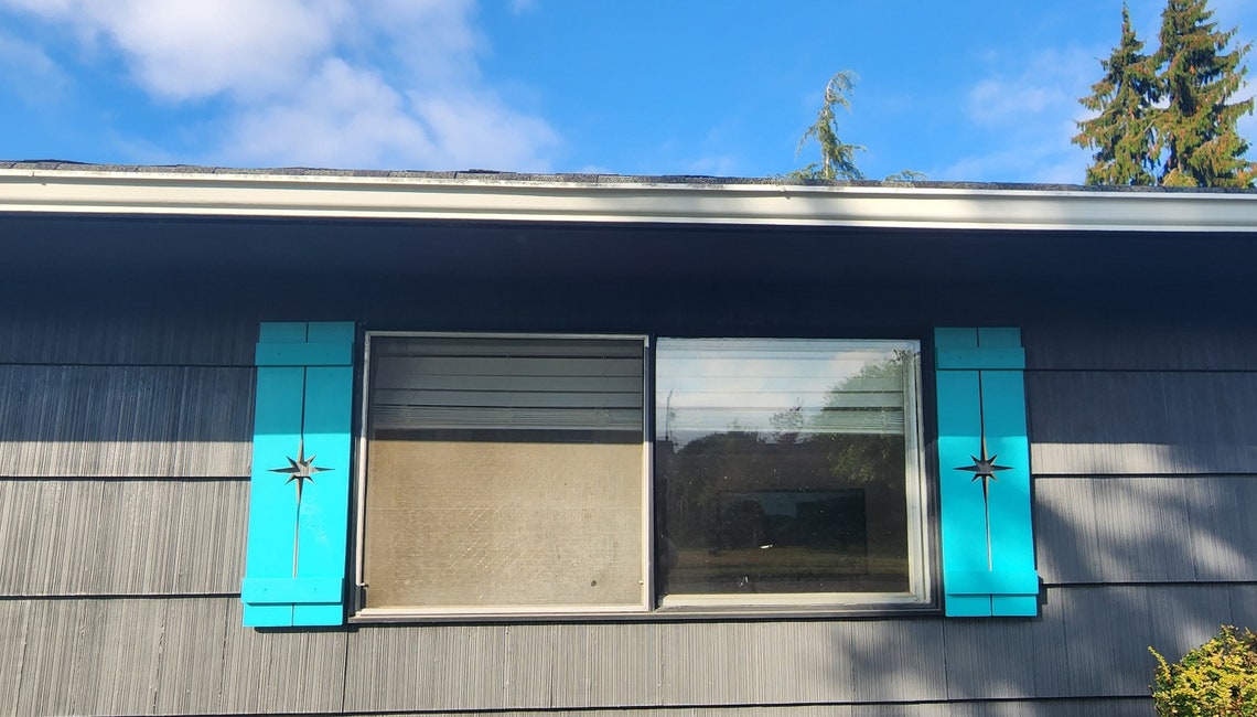 Exterior Shutter With Mid Century Modern MCM Starburst Cutout: - Etsy