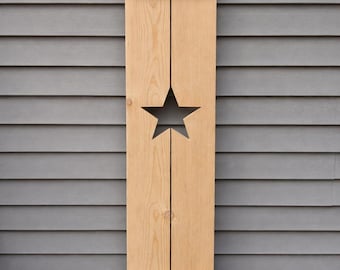 Exterior Star Shutter made of Pine perfect for your Cabin, cottage, or beach house great rustic northwoods decor. Quantity is per shutter