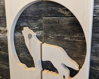 Exterior Wolf Shutter made of Pine perfect for your Cabin, cottage, or beach house great rustic northwoods decor