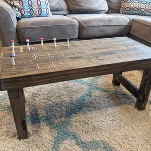 Cribbage Coffee Table with 3 player track and pegs