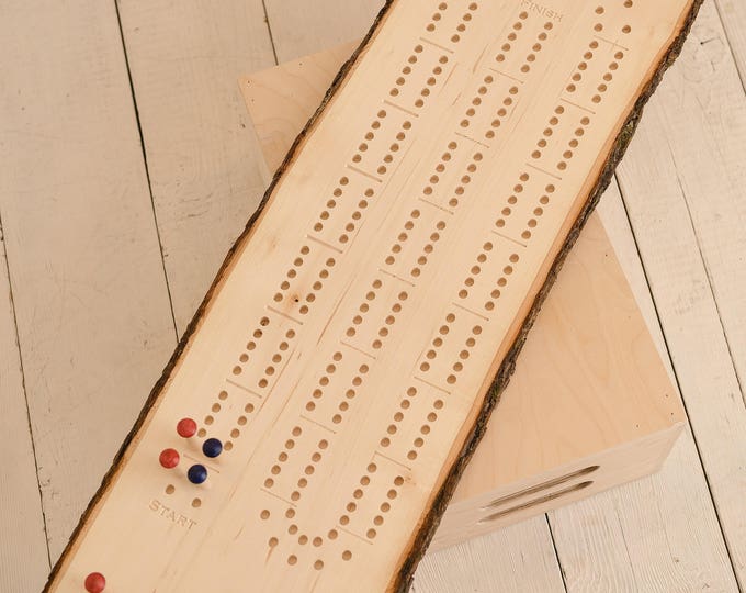 Cribbage Board- 2 player track on large live edge lumber