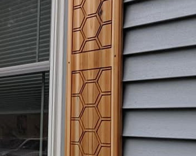 Cedar Shutter with hexagon pattern Customize your shutter height