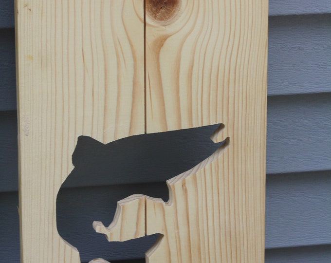 Exterior Trout Shutter made of Pine perfect for your Cabin, cottage, or beach house decor