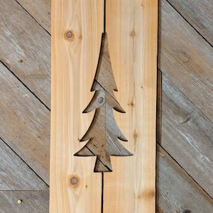 Cedar Exterior Shutter with Tree cutout: Customize your shutter height