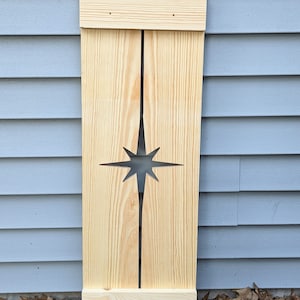 Exterior Shutter with Mid Century Modern MCM Starburst cutout: Customize your shutter height, to fit your windows