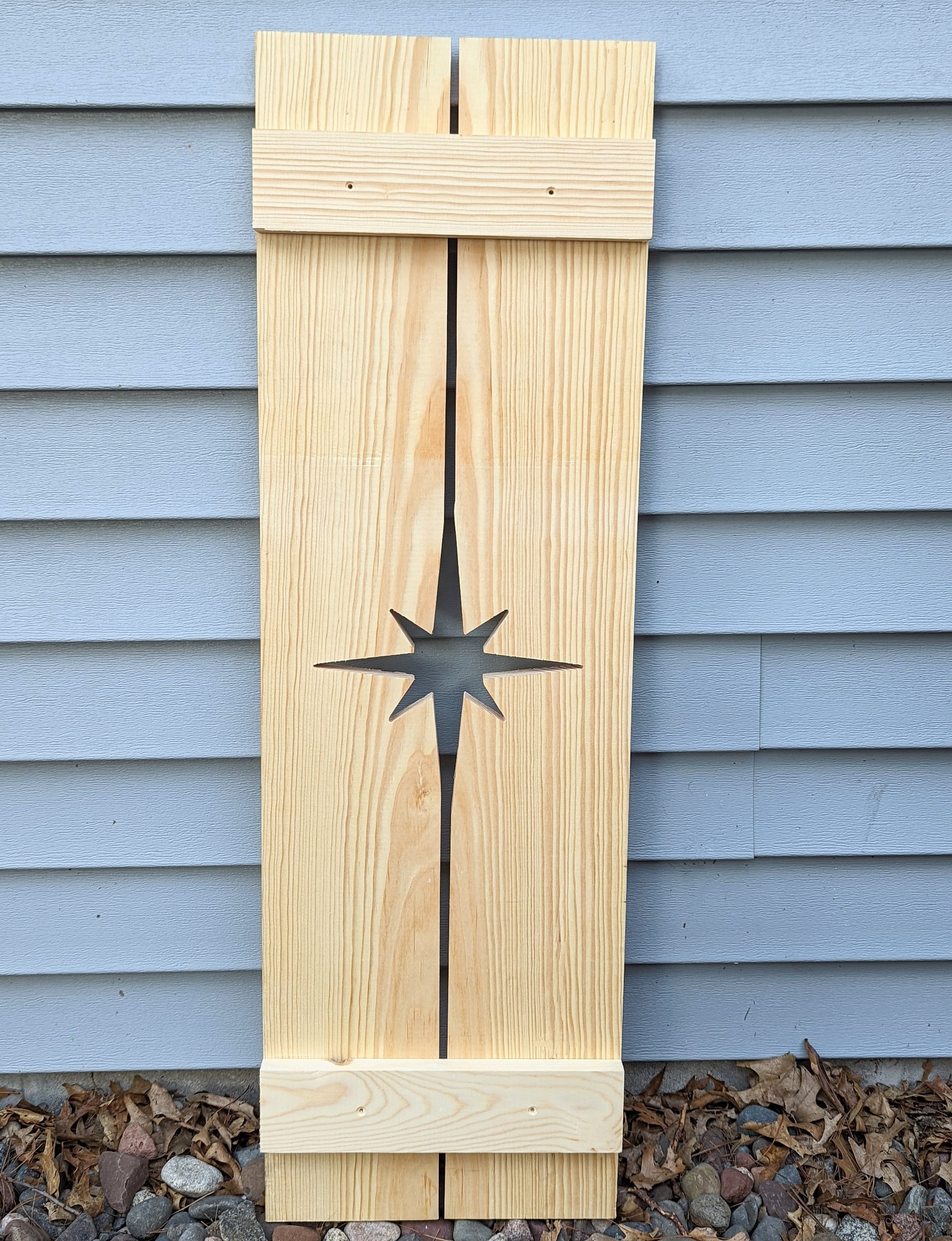 Exterior Shutter with Mid Century Modern MCM Starburst cutout: Customize your shutter height, to fit your windows