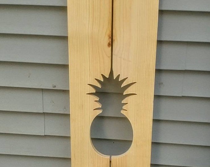 Exterior Pineapple Shutter made of Pine perfect for your Cabin, cottage, or beach house great rustic northwoods decor