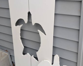 PVC Sea Turtle Exterior Shutter: Customize your shutter height and width