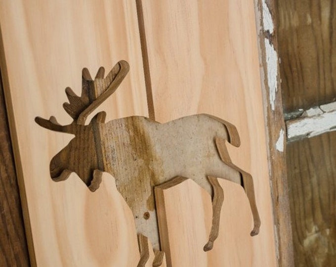 Exterior Moose Shutter made of Pine perfect for your Cabin, cottage, or beach house great rustic northwoods decor