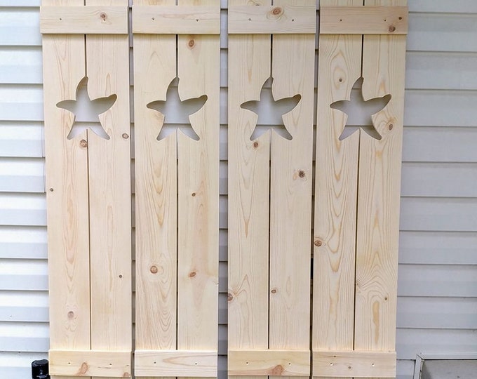 Exterior Starfish Shutter made of Pine perfect for your Cabin, cottage, or beach house great nautical decor