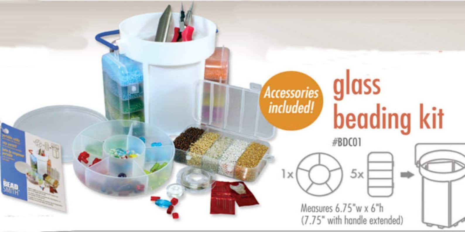 Bead Caddy Portable Beading Kit. Includes Beads and Tools. FREE