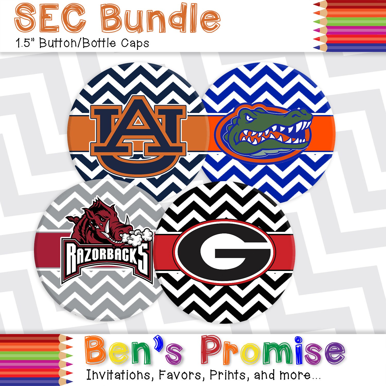 Sec Logo Bundle 1 5 Bottle Caps 2 Logo Button Sheets Etsy
