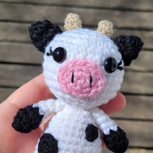 Crochet Cow, Cow Plushy, Baby Cow, Little Cow, Tiny Cow, Pacifier Holder