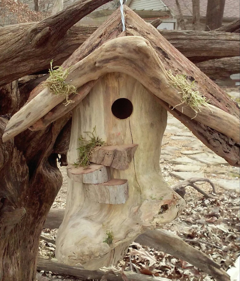 Rustic Driftwood Birdhouse Etsy