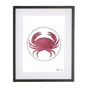 Cancer zodiaco ilustración impresión con oro Foiling
