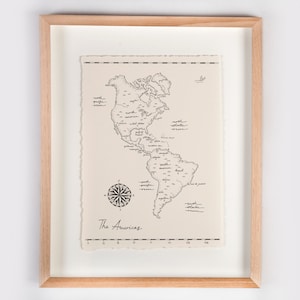 Impresión de ilustración del mapa de las Américas