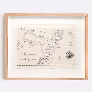 Byron Bay Mappa illustrazione stampa
