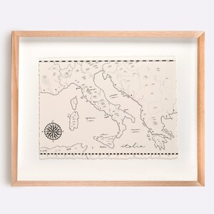 Italy Map Illustration Print