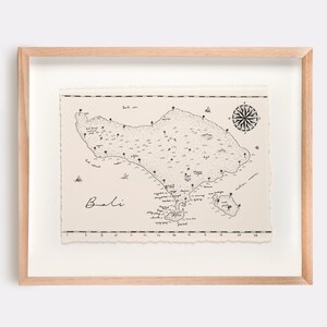 Impresión de ilustración del mapa de la bahía de Bali