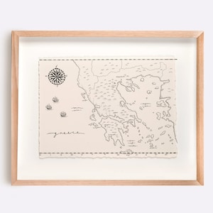 Griechenland-Karte-Illustration-Druck
