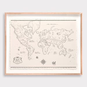 Impresión de ilustración de World Atlas