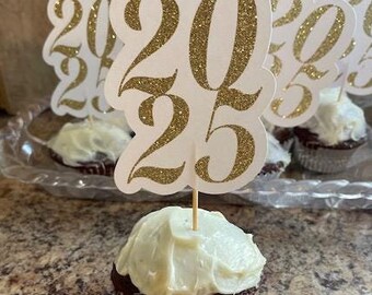New Years 2025 Cupcake toppers