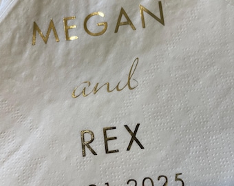 personalized cocktail or dessert napkins
