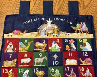 Quilted Nativity Advent calendar - Personalization optional