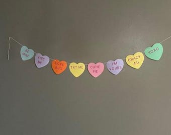 Valentine's conversation hearts garland