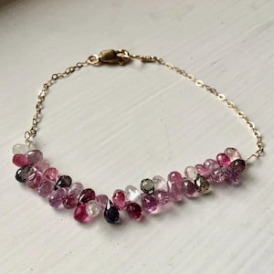 Sapphire bracelet gold silver September birthstone genuine pink purple sapphires