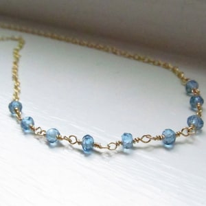 Custom gemstone necklace blue topaz emerald ruby diamond sapphire and more options!